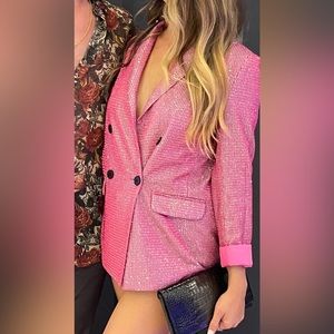 Pink sparkle blazer